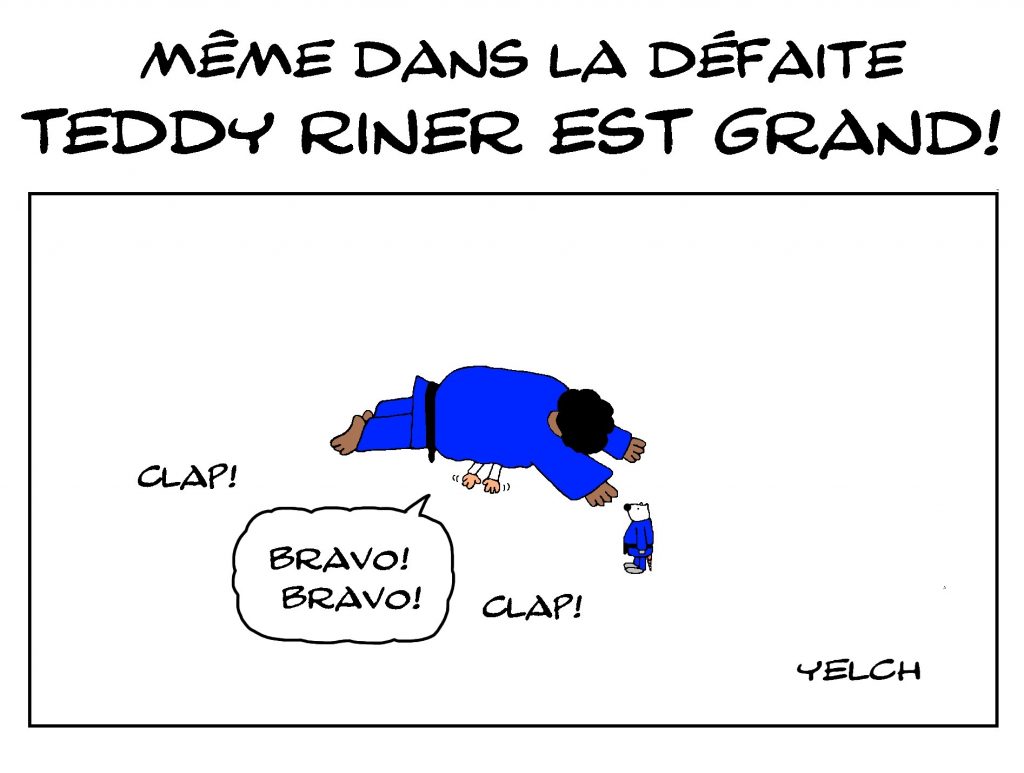 dessin de Yelch sur la défaite de Teddy Riner au judo