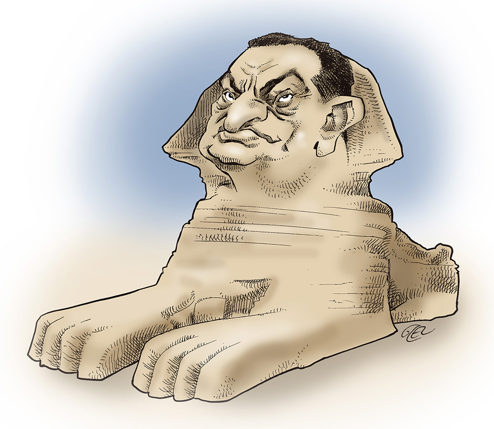 dessin humoristique de Glez sur le décès de l’ex-président égyptien Hosni Moubarak
