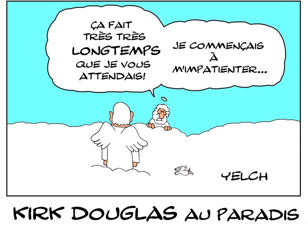 dessin de Yelch sur la disparition de Kirk Douglas