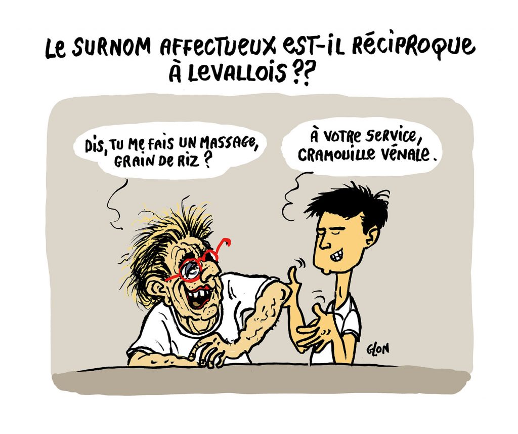 dessin humoristique de Glon sur le surnom donné par Isabelle Balkany à son employé cambodgien