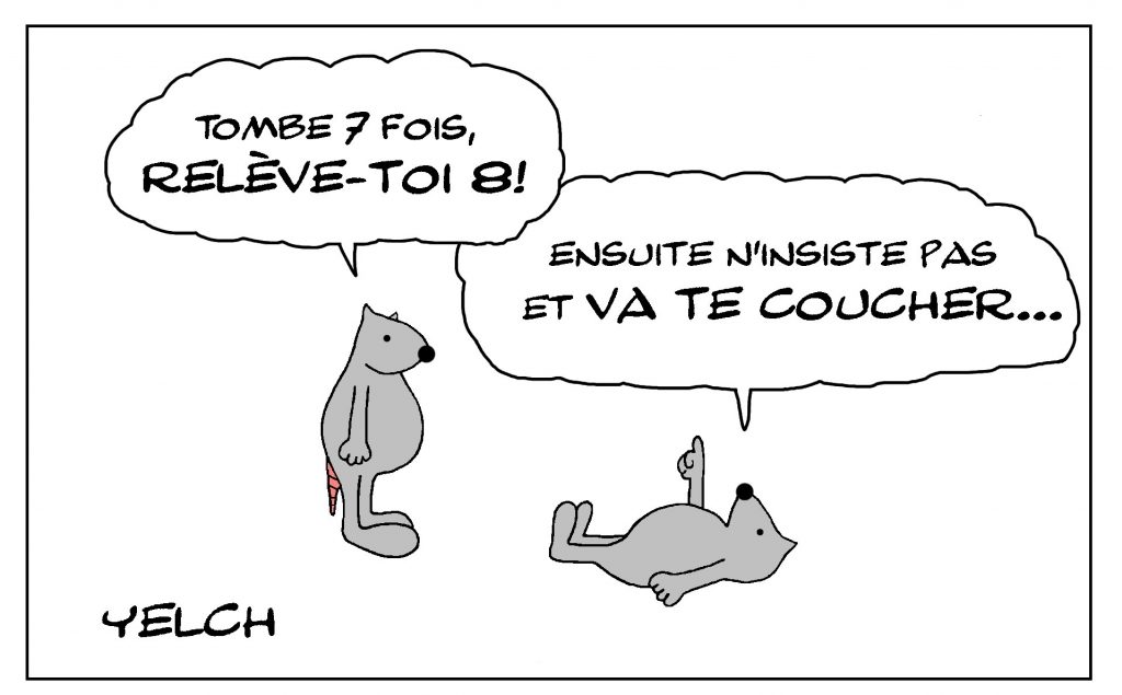 dessin de Yelch sur les problèmes de la vie et la façon de les affronter