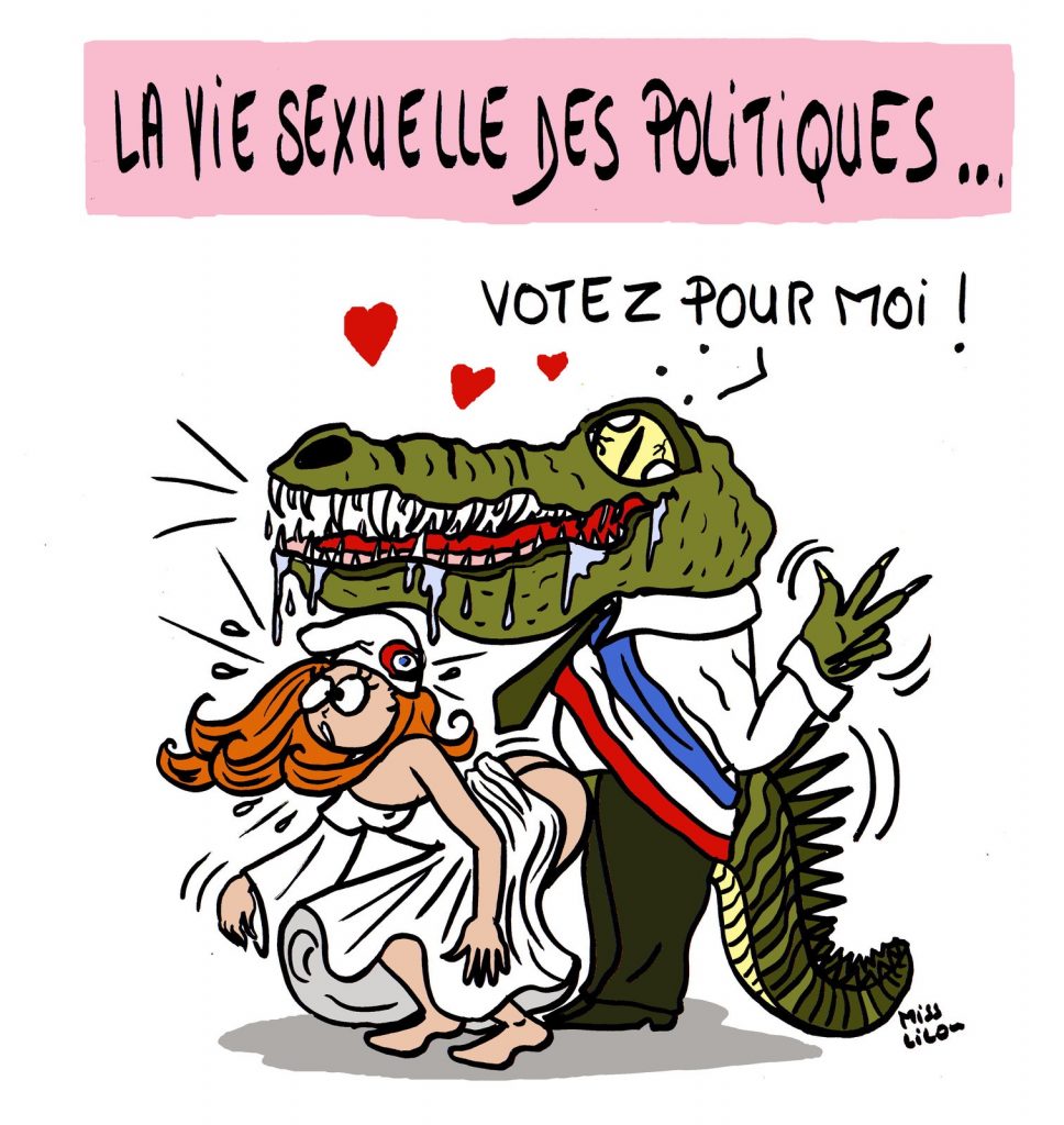 dessin de Miss Lilou sur la vie sexuelles des hommes politiques