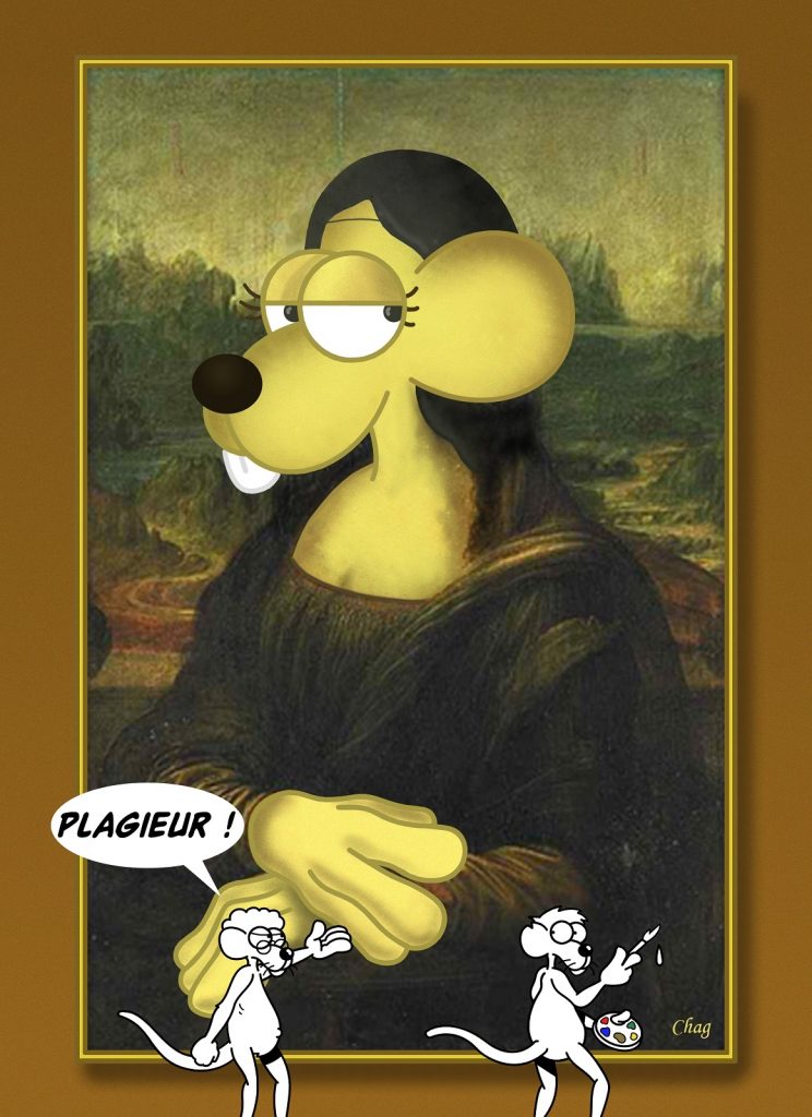 dessin d'humour de Chag sur Léonard De Vinci et Mona Lisa
