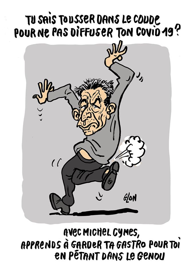 dessin humoristique de Glon sur Michel Cymes face à l’épidémie de coronavirus Covid-19