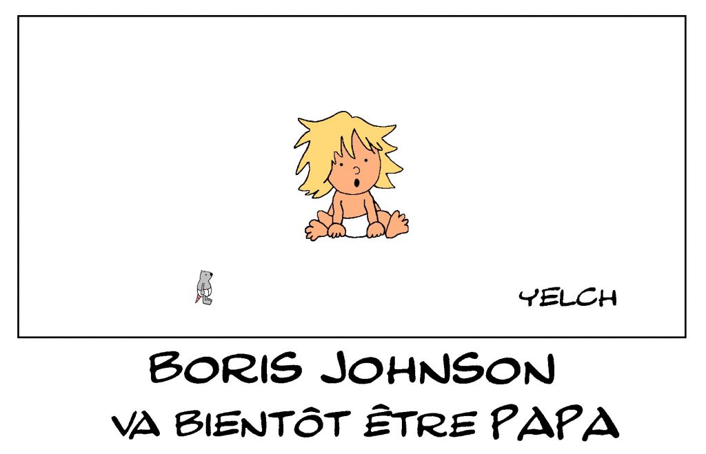 dessin de Yelch dessin de Yelch sur Boris Johnson et Carrie Symonds qui attendent un bébé