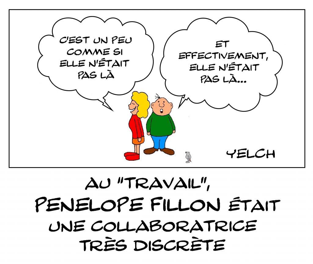 dessin de Yelch dessin de Yelch sur la difficile défense de François Fillon et Penelope Fillon lors de leur procès pour emploi fictif