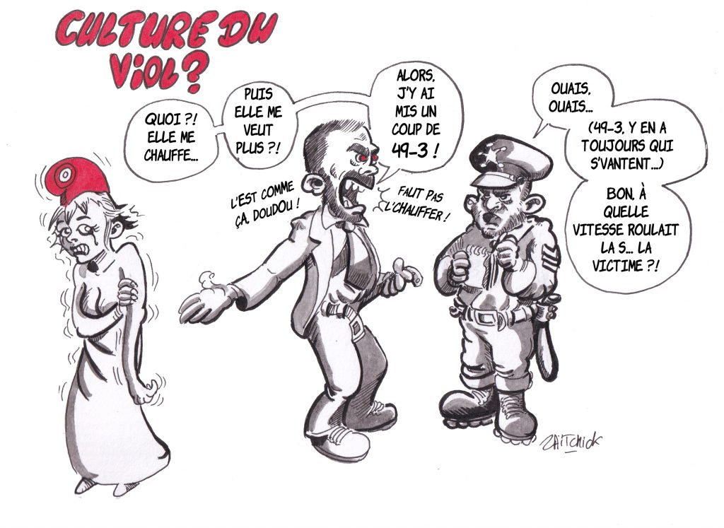 dessin de Zaïtchick sur la violence du 49-3 pour faire passer la réforme des retraites