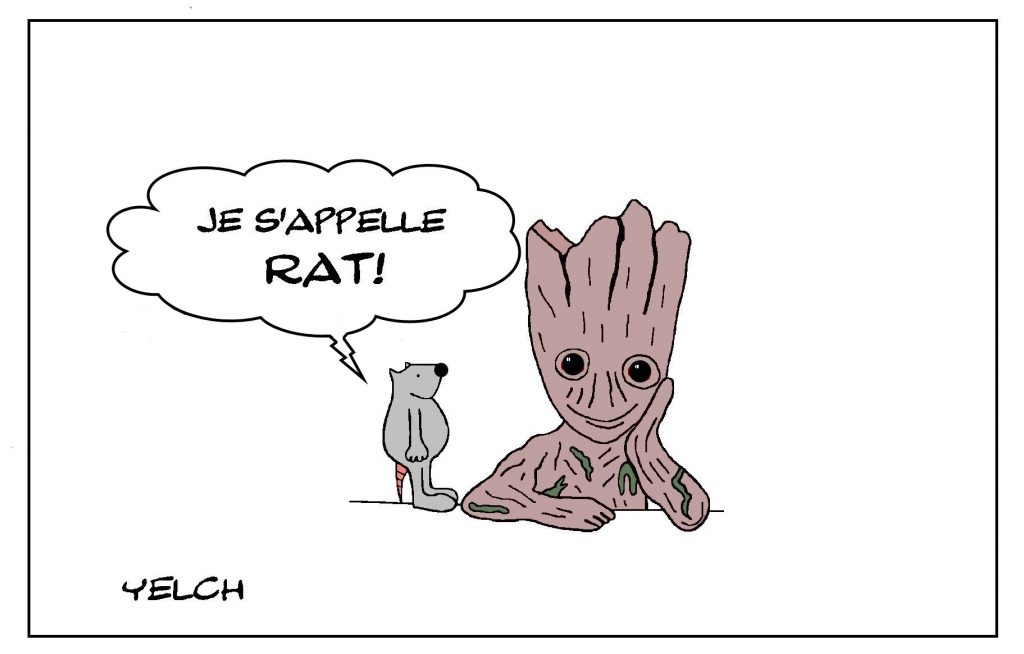 dessin de Yelch sur Groot et les Gardiens de la Galaxie