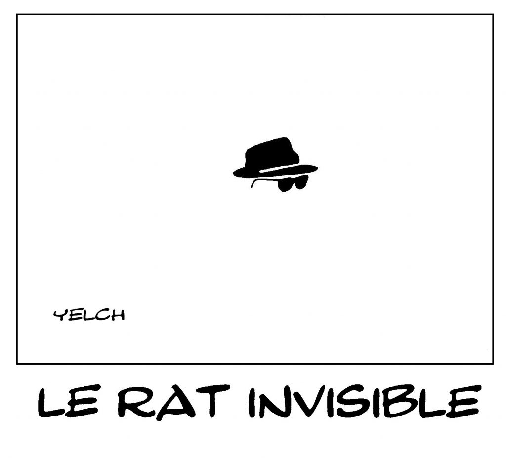 dessin de Yelch sur l’homme invisible, the invisible man en anglais