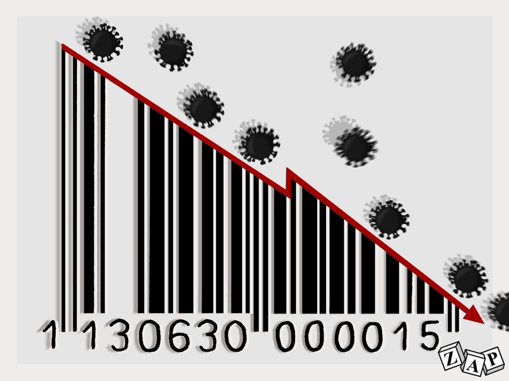 dessin d'actualité de Zap sur l’épidémie de coronavirus et la crise économique