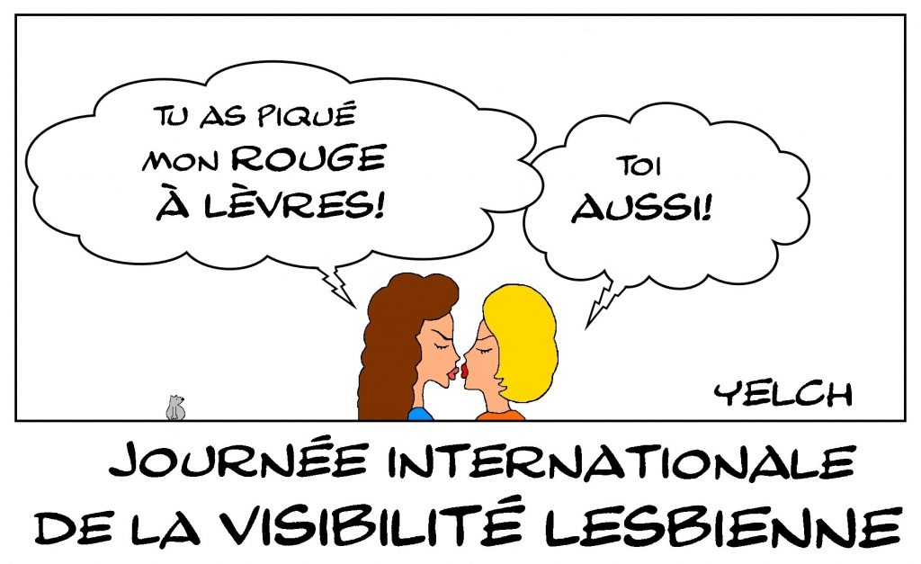 dessin de Yelch sur la journée internationale de la visibilité lesbienne