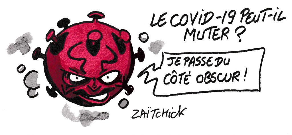 dessin de Zaïtchick sur la possibilité de mutation du coronavirus et Darth Maul