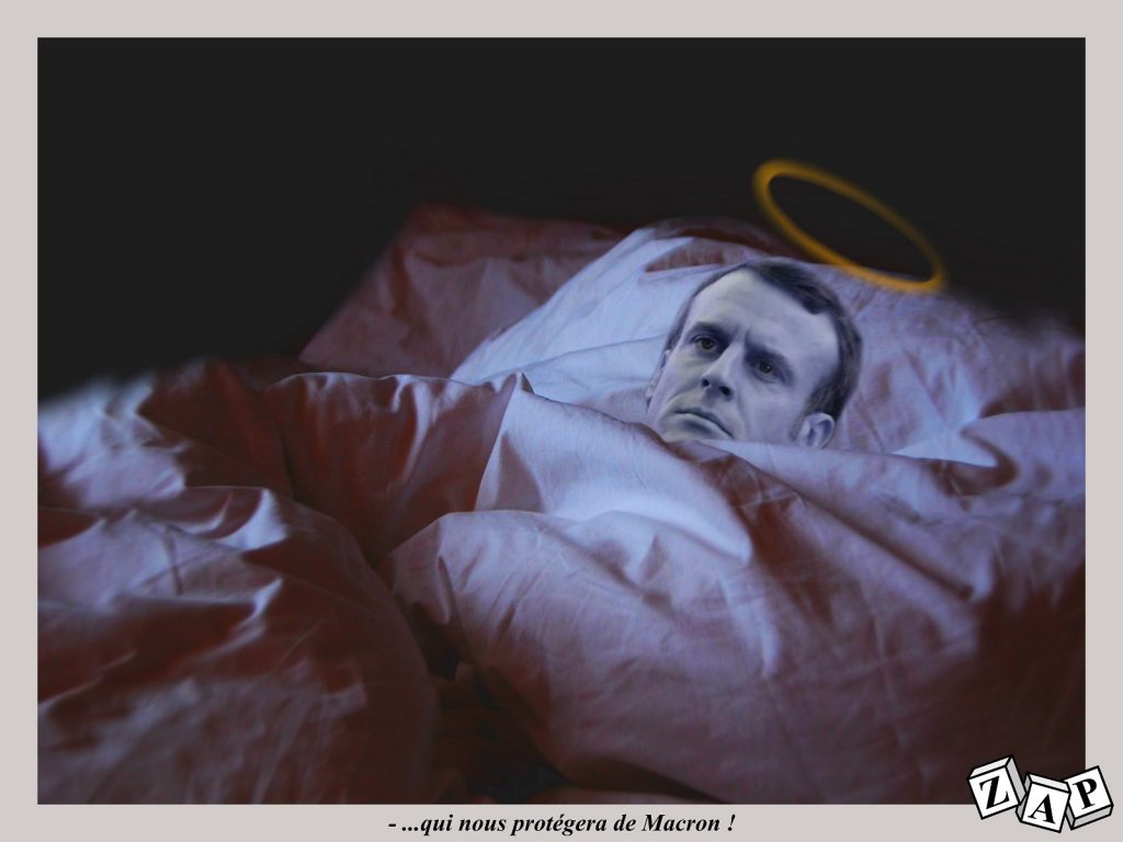 dessin d'actualité de Zap sur l’épidémie de coronavirus et le déconfinement du 11 mai organisé par Emmanuel Macron