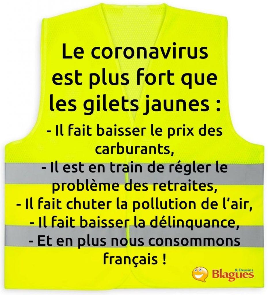 blague sur le coronavirus et les gilets jaunes