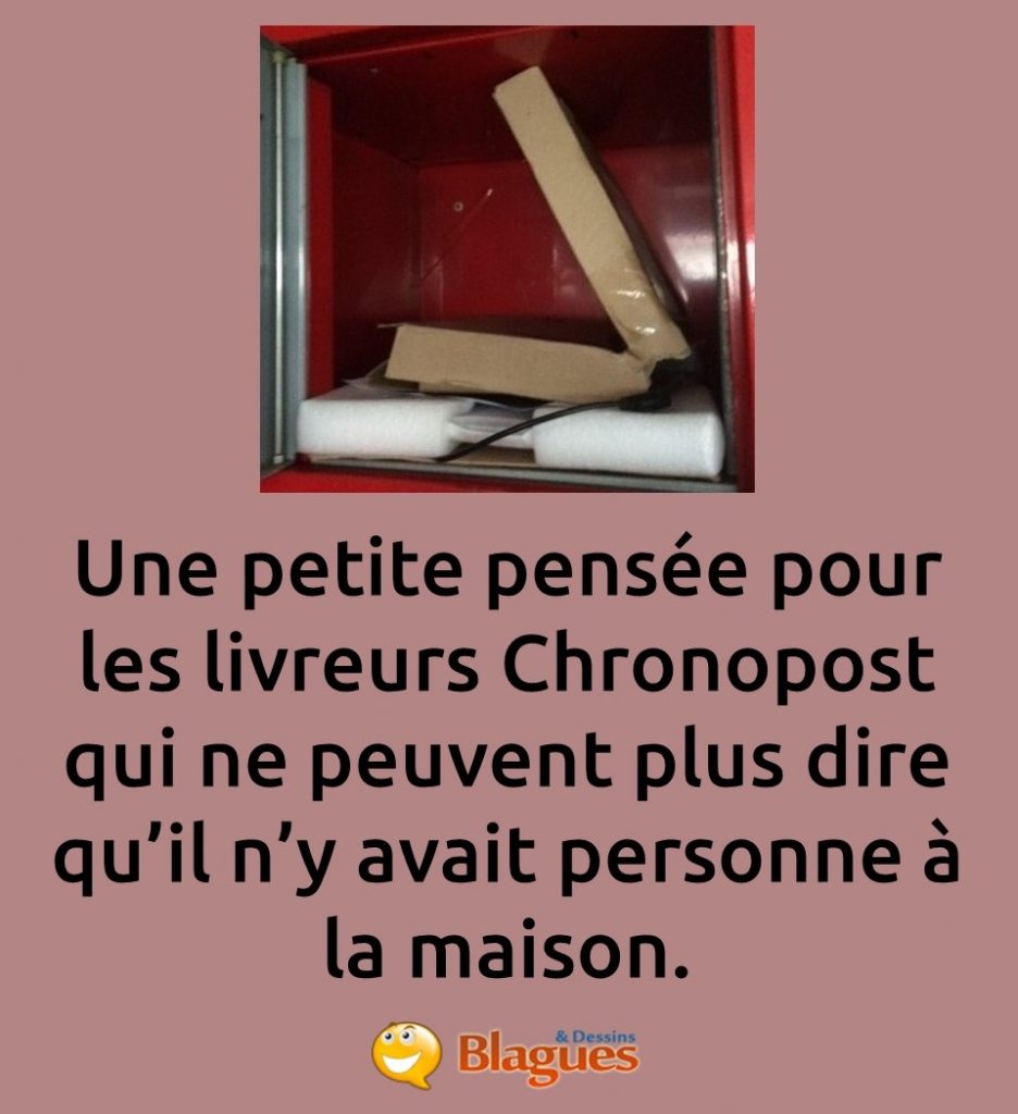 blague sur le confinement et Chronopost