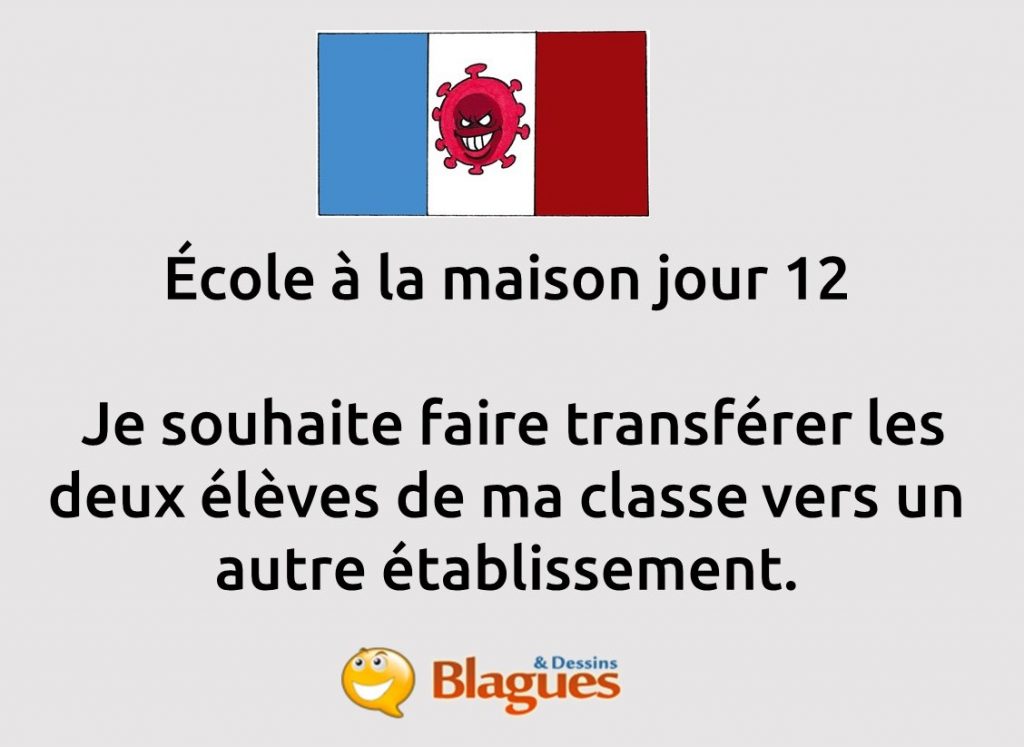 blague école à la maison