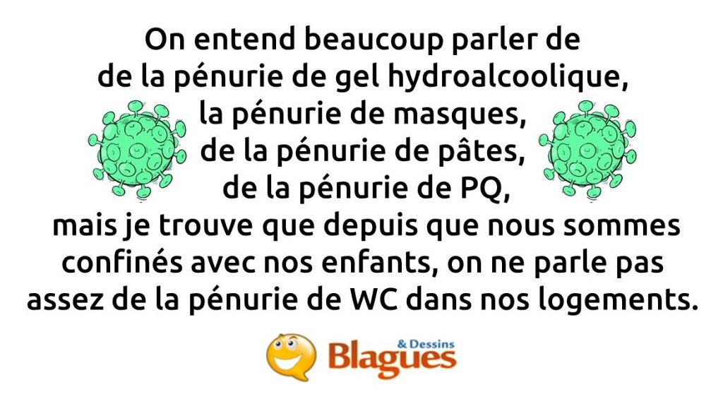 blague sur les pénuries liées à l'épidémie de covid-19