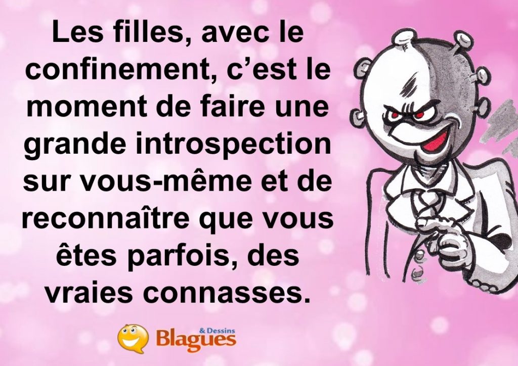 blague sur les filles et le confinement