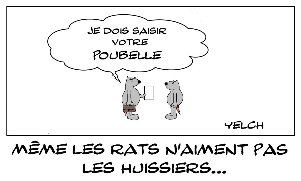 dessin de Yelch sur les rats et les huissiers