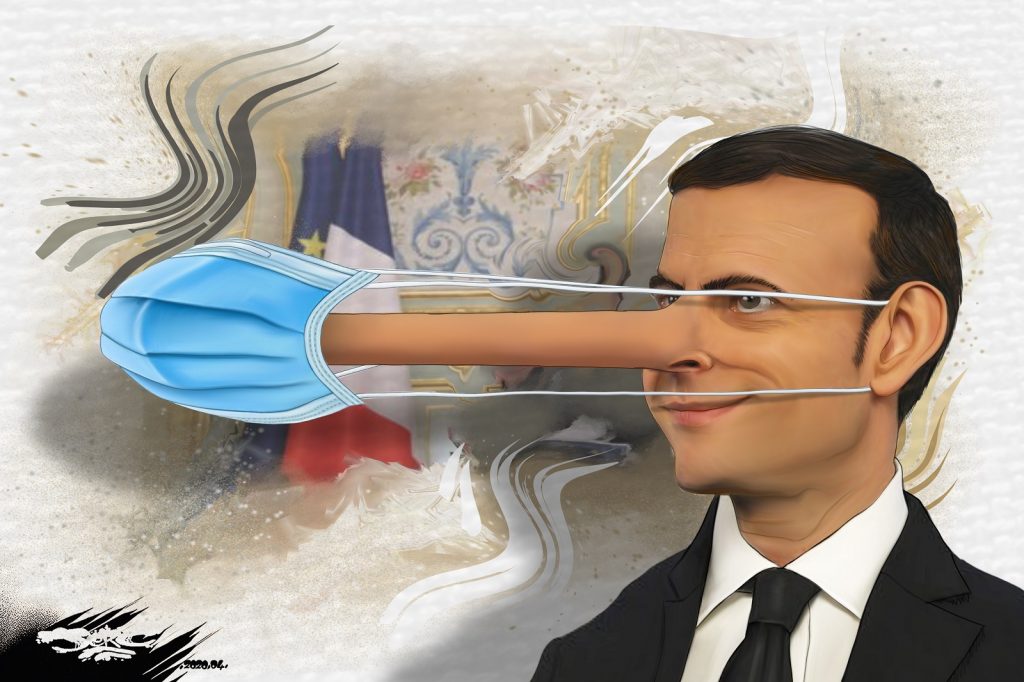 dessin d’actualité humoristique de Jerc sur l’épidémie de Covid-19 et le discours de Pâques d’Emmanuel Macron