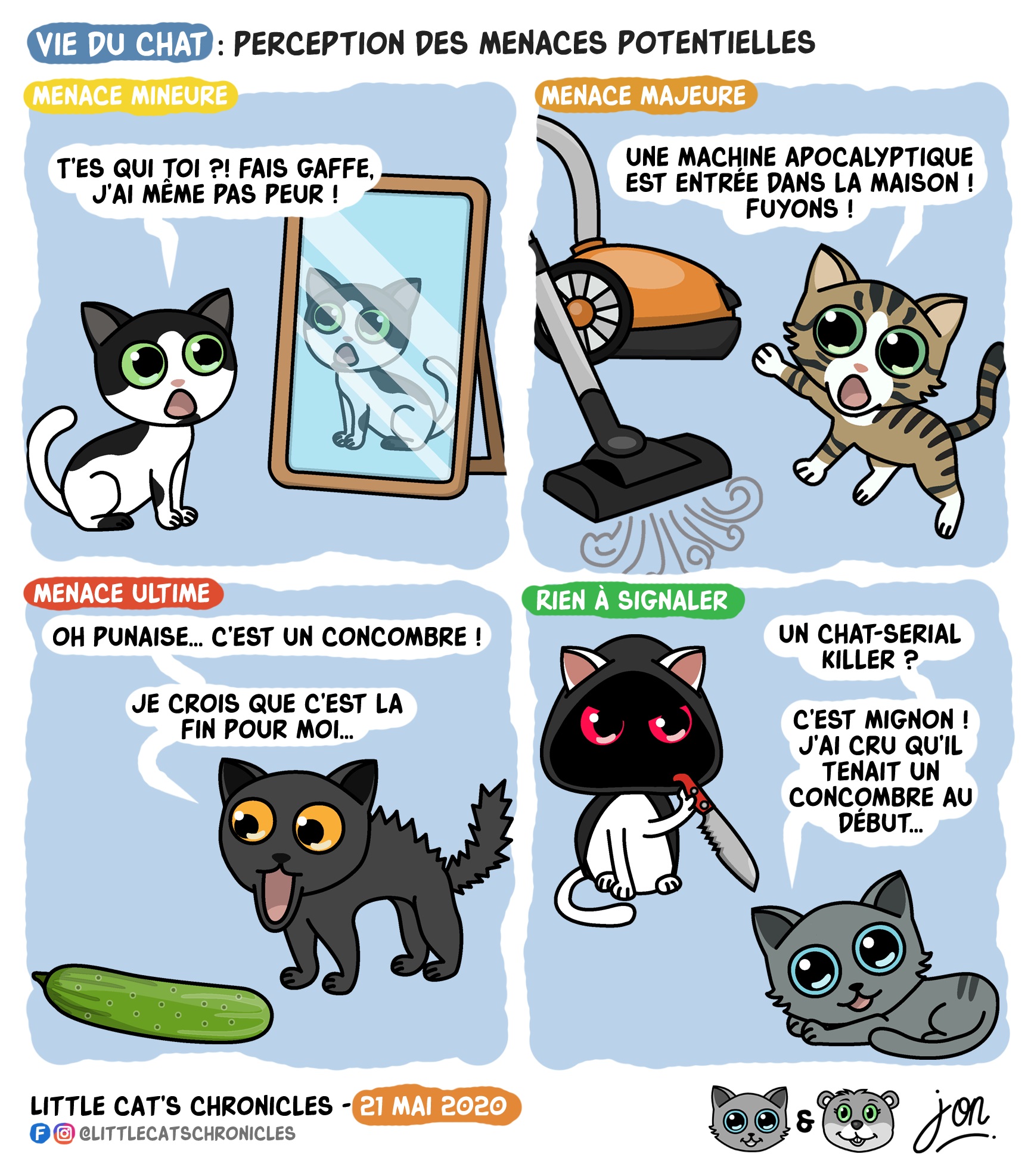 22 Mai Vie Du Chat Perception Des Menaces Potentielles Blagues Et Dessins