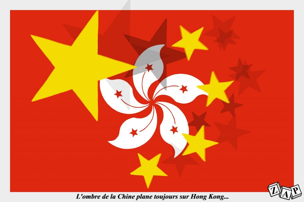 dessin d'actualité de Zap sur la Chine et Hong Kong