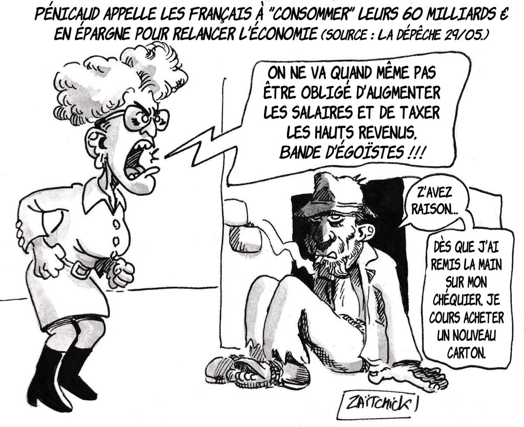 dessin de Zaïtchick sur la relance économique après la crise sanitaire et Muriel Pénicaud