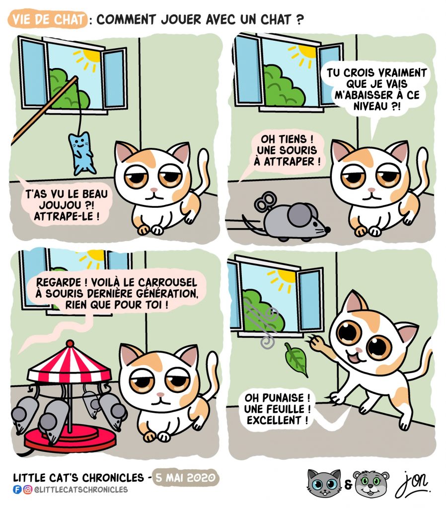 dessin humoristique des Little Cat’s Chronicles sur les jeux des chats