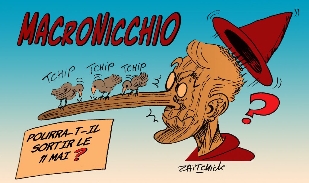 dessin de Zaïtchick sur Emmanuel Macron et le déconfinement