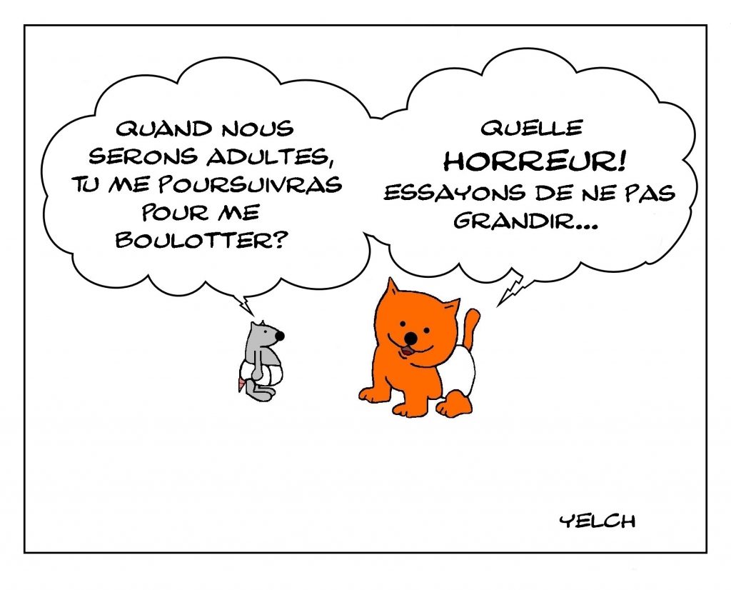 dessin de Yelch sur les bébés chats et les bébés rats