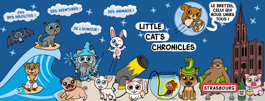 dessin de Jon pour présenter les little cat's chronicles