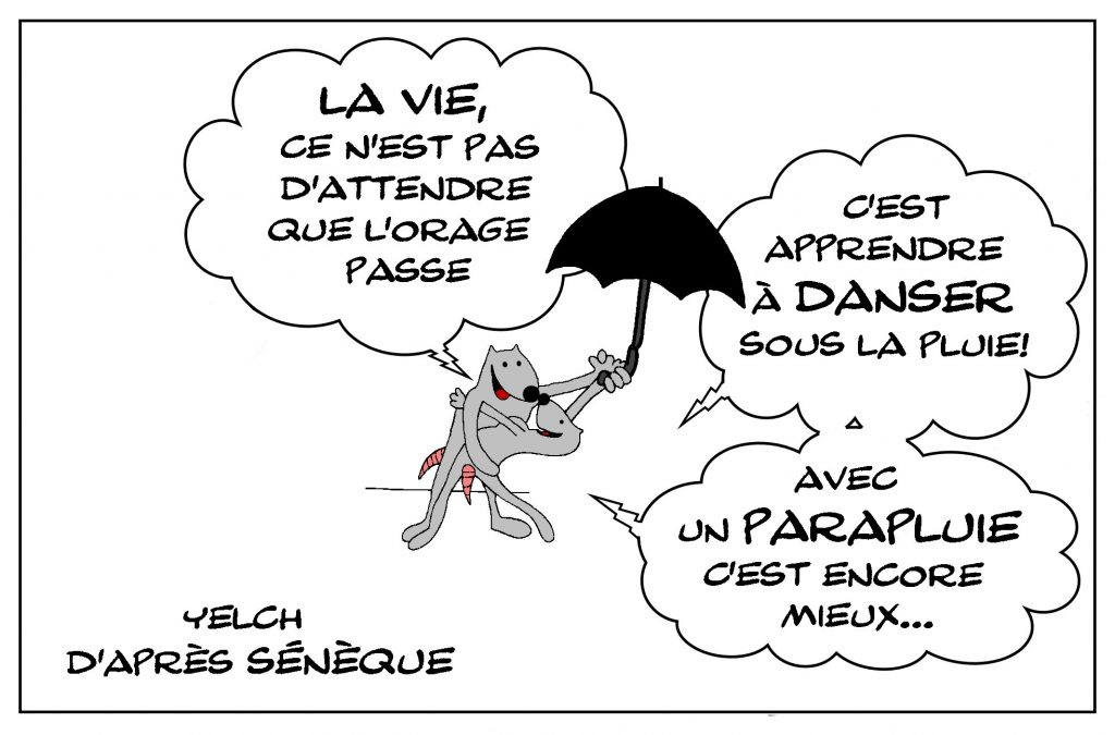 dessin de Yelch sur la vie et les orages de la vie