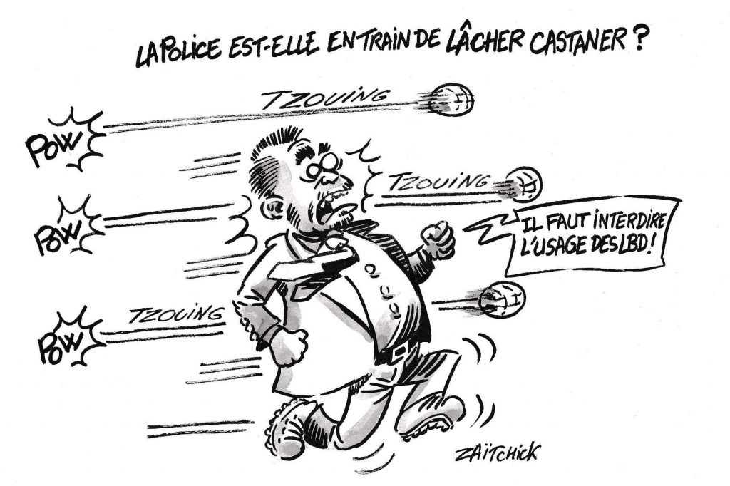 dessin de Zaïtchick sur les rapports entre Christophe Castaner et la police