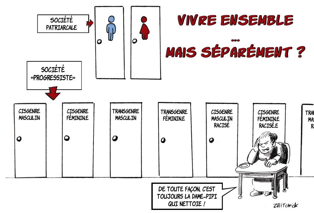 dessin de Zaïtchick sur le progressisme dans la société du vivre ensemble