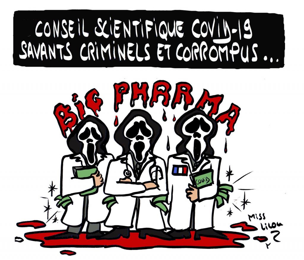 dessin de Miss Lilou sur le coronavirus et le Conseil Scientifique