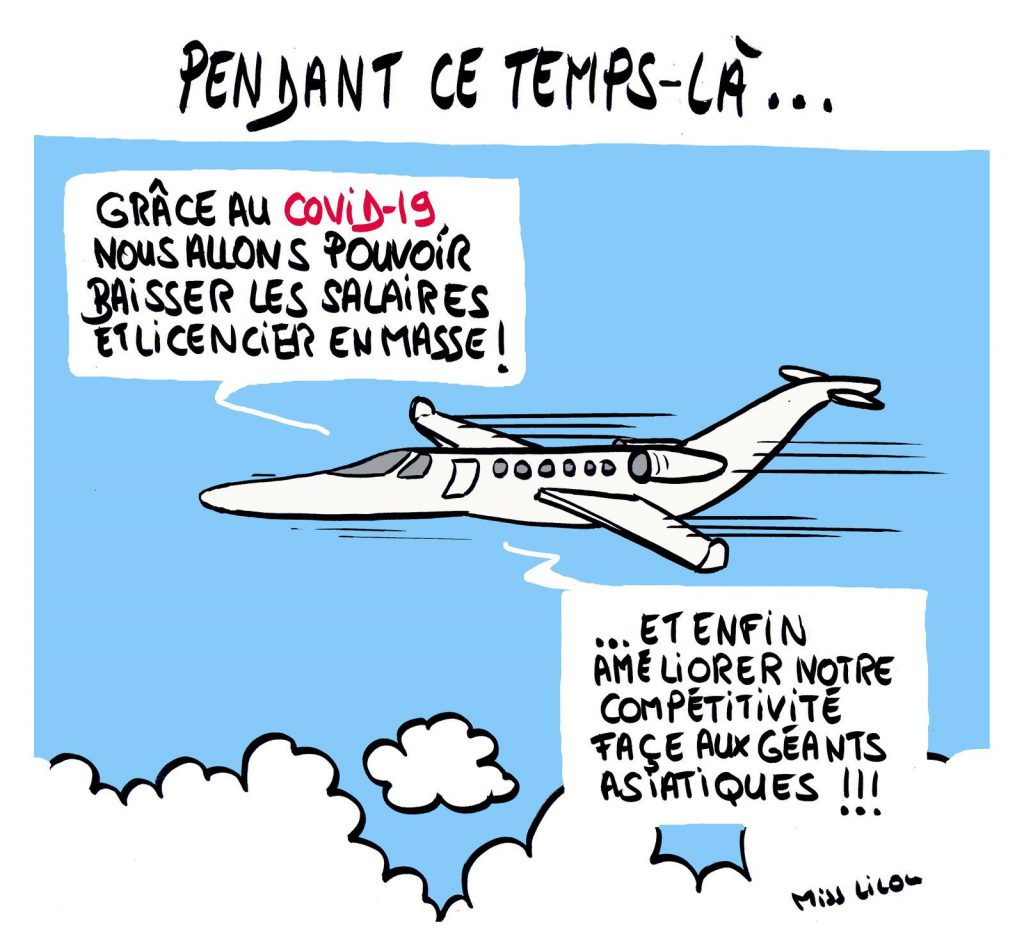 dessin de Miss Lilou sur la crise économique après la crise sanitaire et le monde d’après