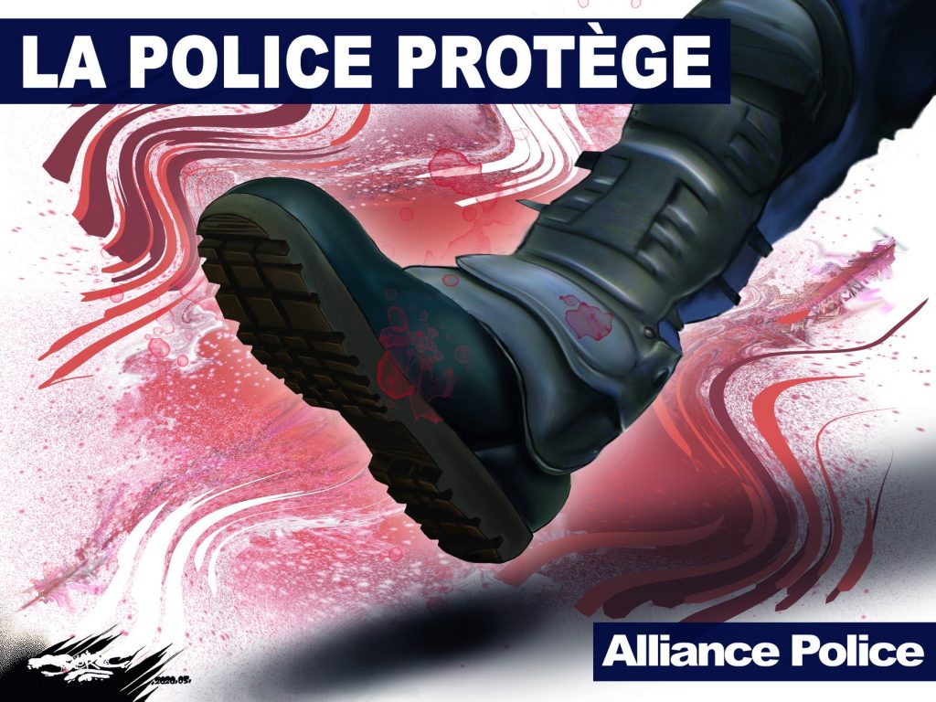 dessin d’actualité humoristique de Jerc sur la police qui nous protège