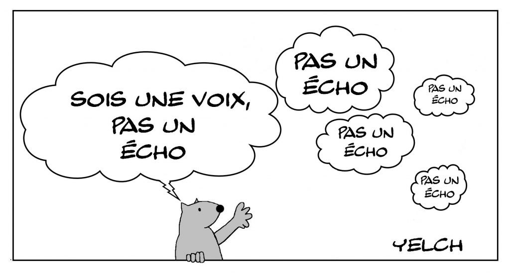 dessin de Yelch sur la voix ou l’écho