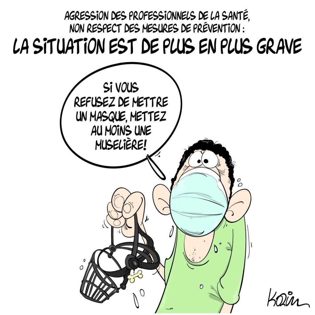 dessin actualité humoristique image drôle coronavirus masque soignants