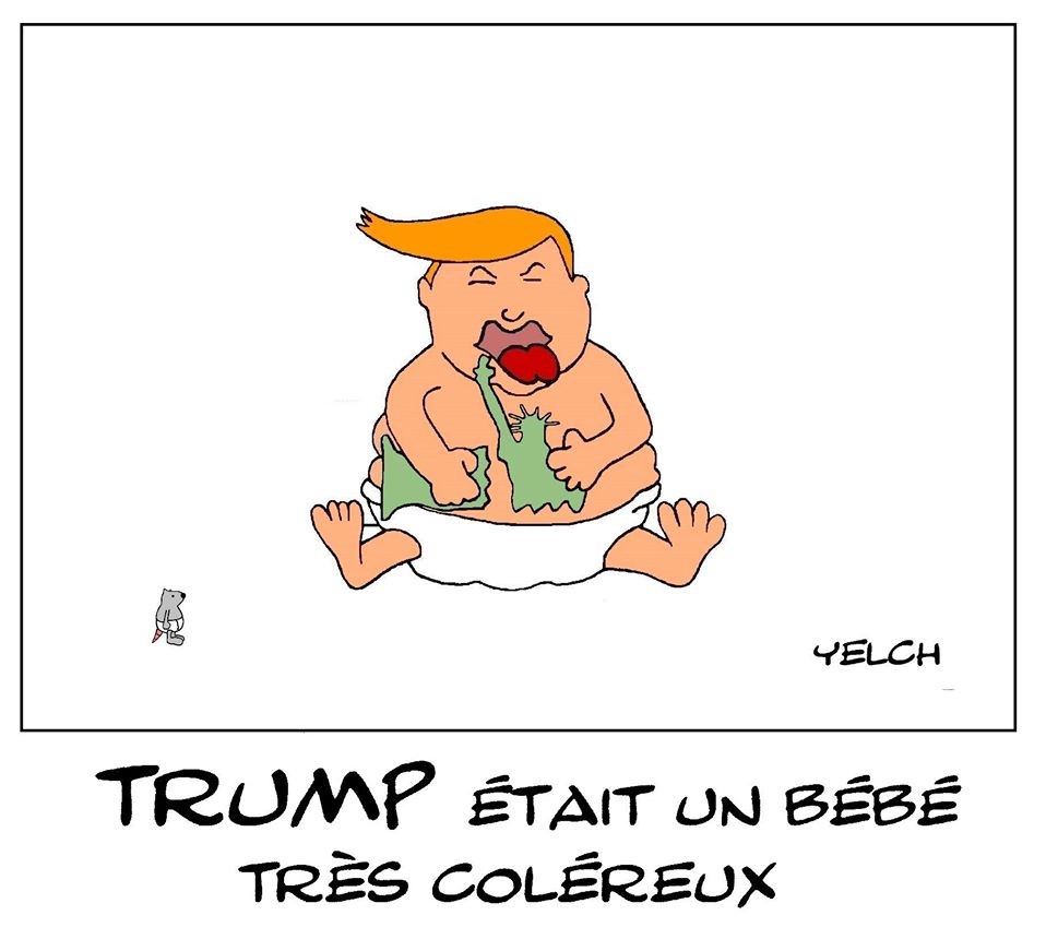 dessin de Yelch sur l’enfance de Donald Trump