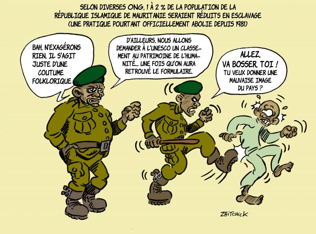 image drôle dessin humour progressisme Mauritanie esclavagisme esclaves islam