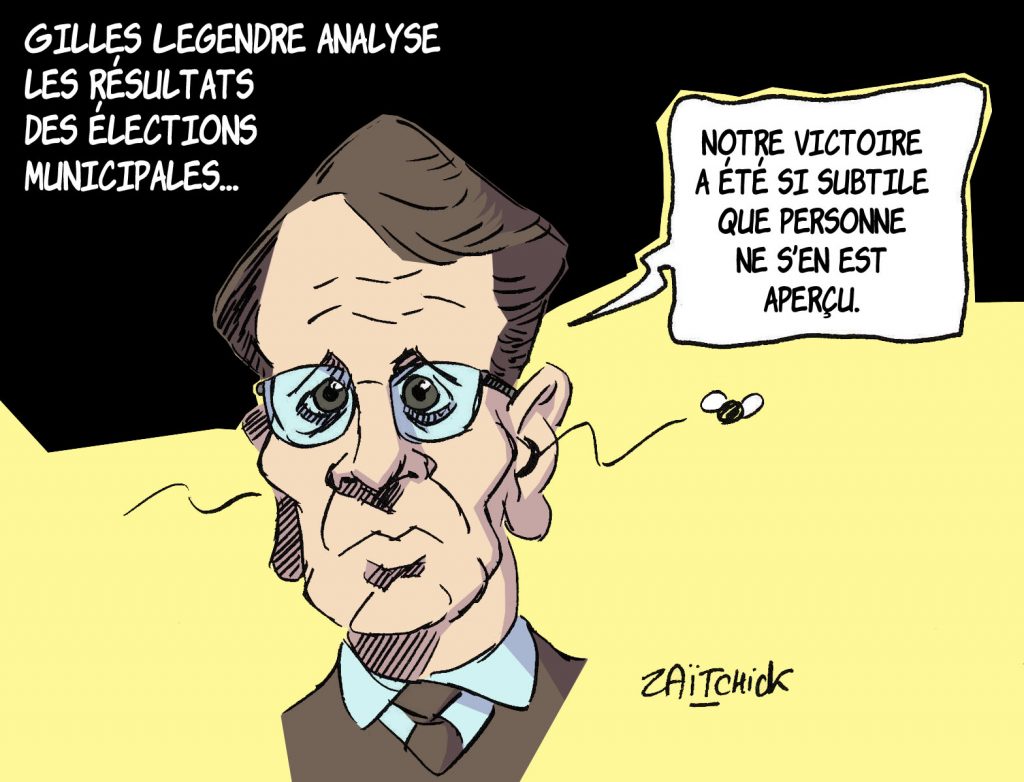 dessin de Zaïtchick sur Gilles Le Gendre et les résultats des élections municipales de 2020