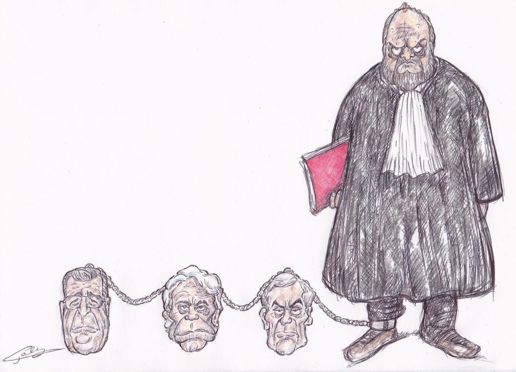 dessin d'actualité de Galy sur la nomination d’Éric Dupond-Moretti au poste de Ministre de la Justice