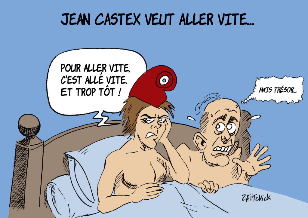 dessin de Zaïtchick sur la volonté de Jean Castex d’aller vite dans les réformes