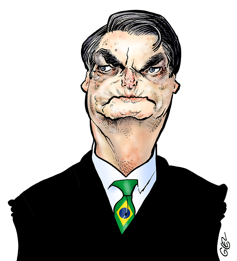 dessin humoristique de Glez sur Jair Bolsonaro et son test positif au Covid-19