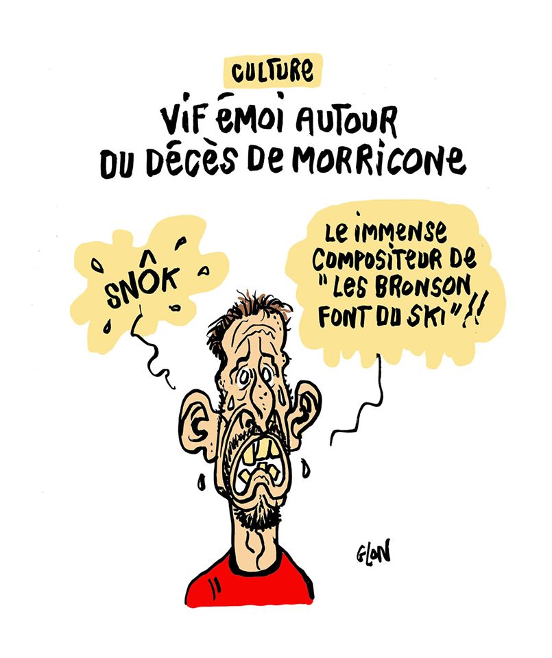 dessin humoristique de Glon sur Franck Ribéry et le décès d’Ennio Morricone