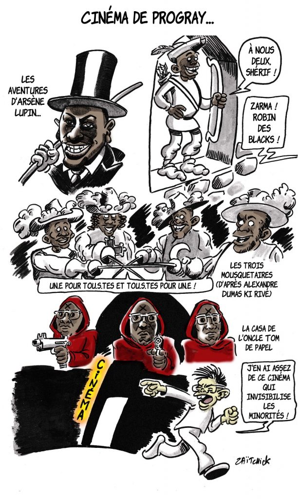 dessin presse humour progressisme image drôle racialisme minorités cinéma