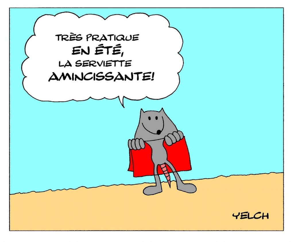 dessin humour vacances plages image drôle serviettes amincissantes