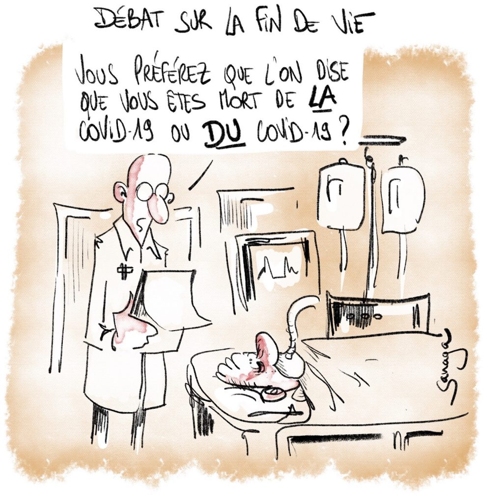 dessin presse humour coronavirus image drôle covid-19 fin de vie