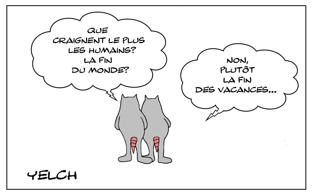 dessin humour fin des vacances image drôle fin du monde